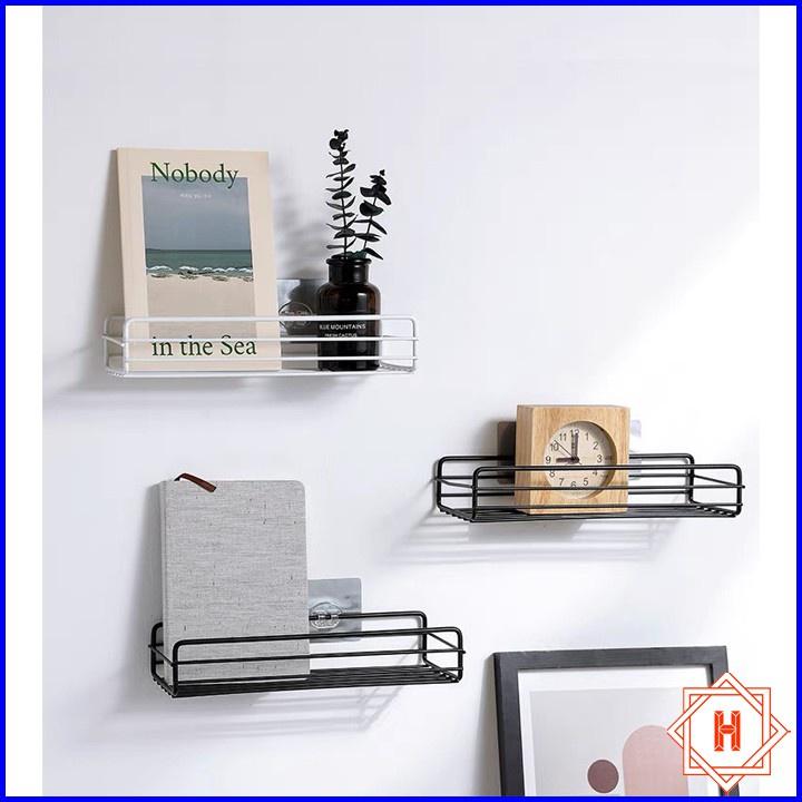 Kệ sắt chữ nhật để đồ nhà tắm, phòng bếp dán tường siêu chắc. Kệ để gia vị inox đa năng