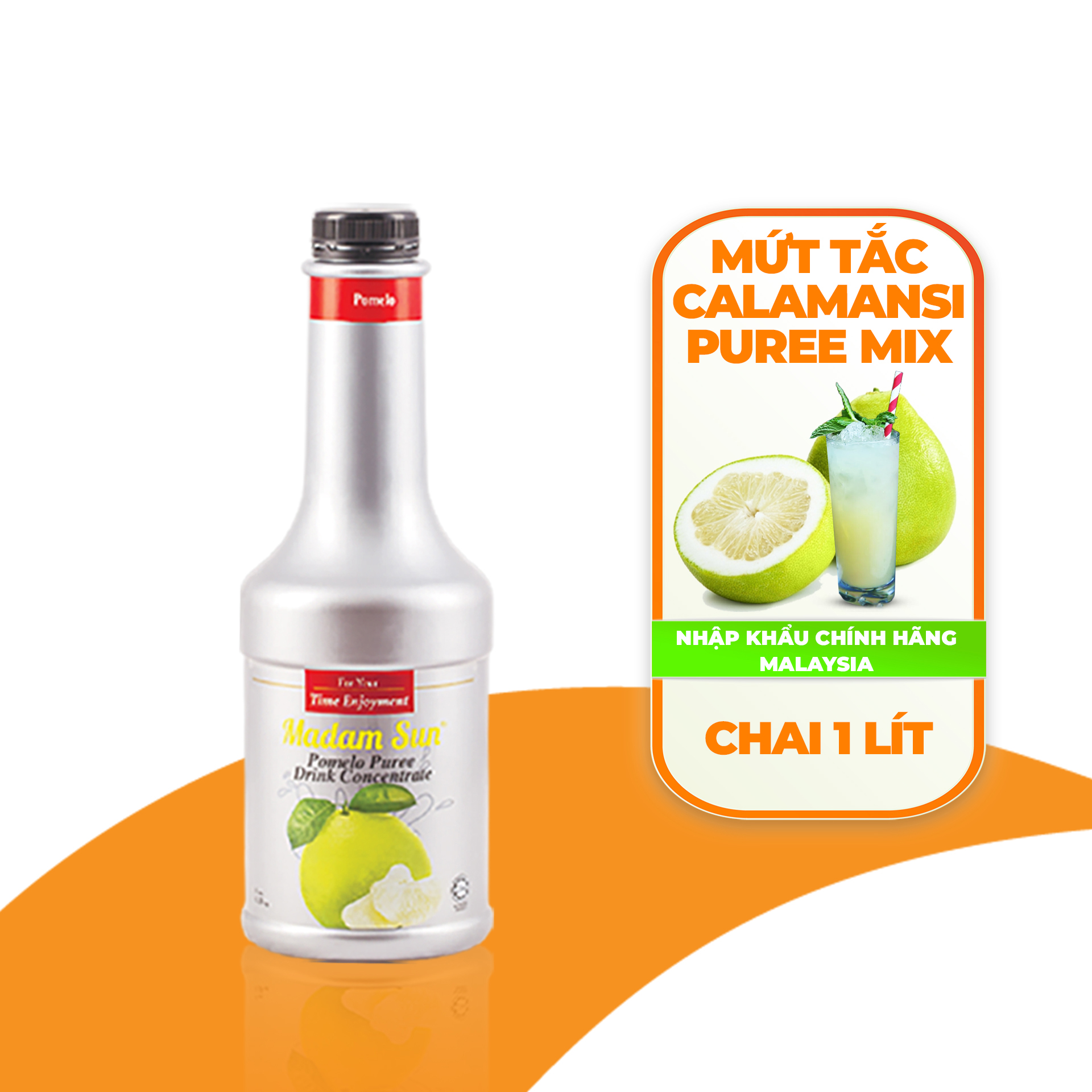 Mứt trái cây pha chế Madamsun vị Bưởi (Pomelo Puree Mix) chai 1L - Hàng nhập khẩu Malaysia