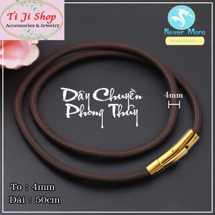 Dây chuyền nam dù Thái màu nâu khóa titan Vip màu vàng siêu đẹp - Đem lại đẳng cấp, sang trọng và lịch lãm cho người đeo