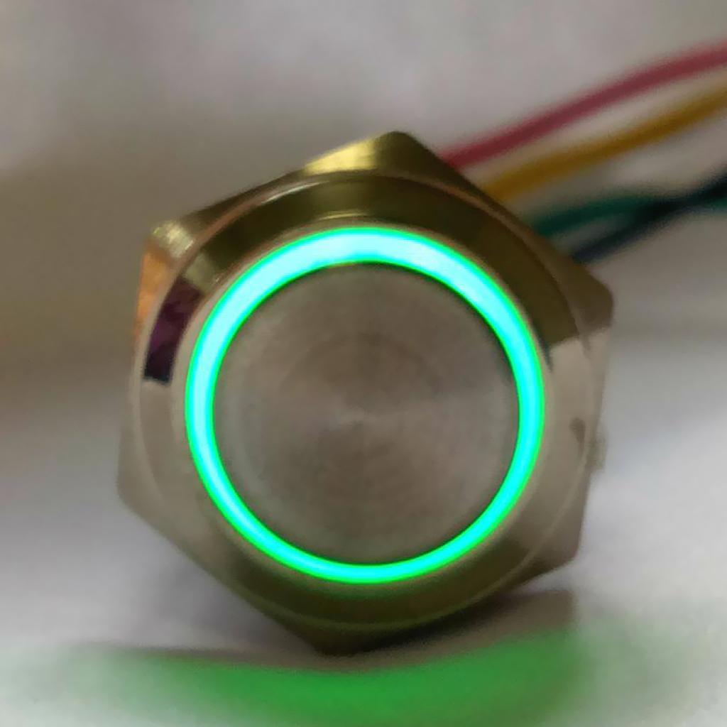 16mm 3-6V 5A Metal Car Push Button Switch With LED Self-Locking
