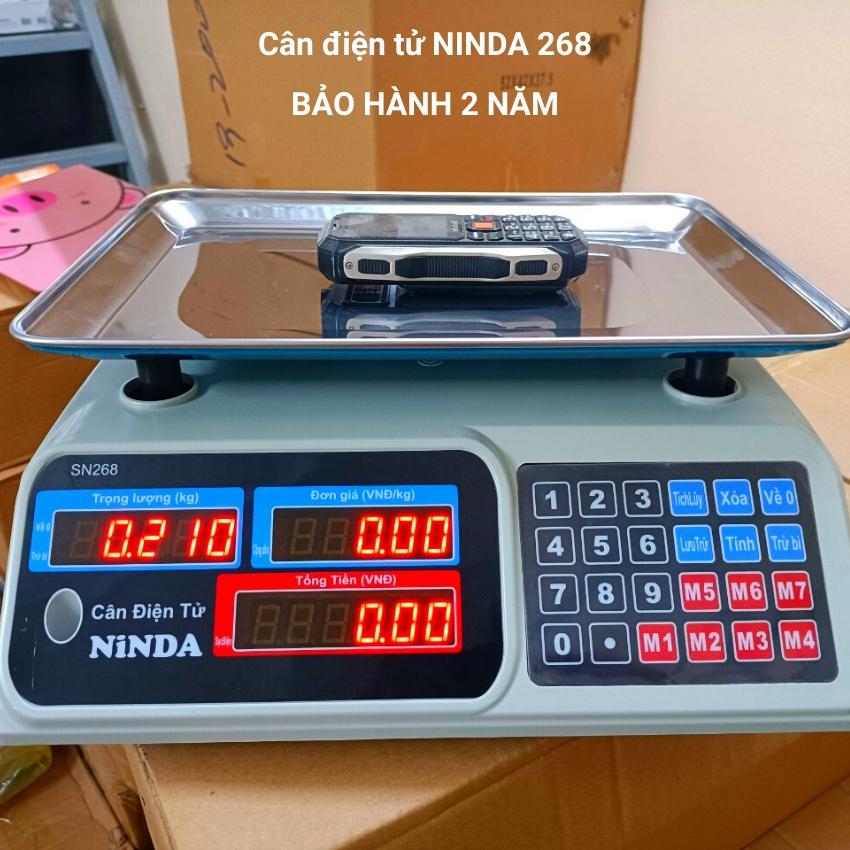 [ bảo hành 2 năm ] cân tính tiền điện tử NINDA 268 ( 30kg/1 ) dùng cho cân trái cây, thực phẩm...