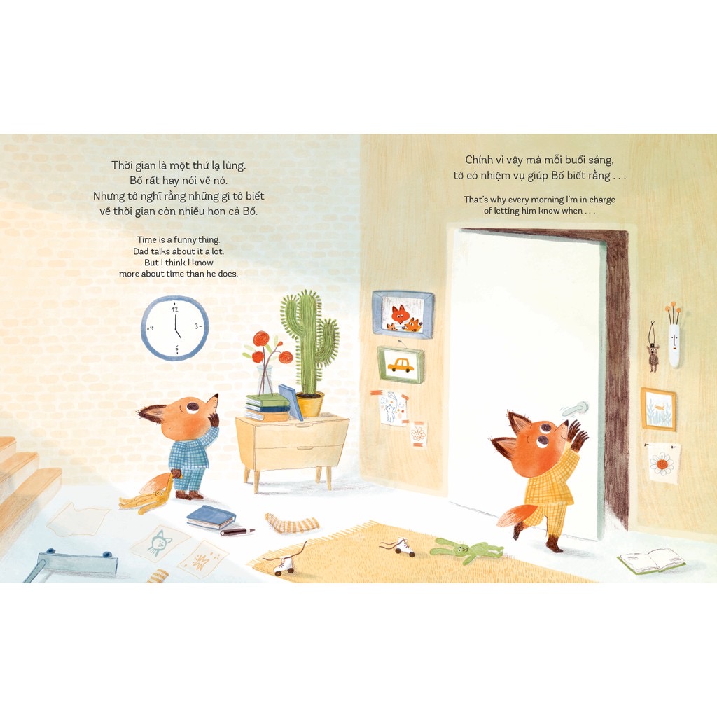 Sách tranh song ngữ - Năm phút nữa thôi - Ehomebooks