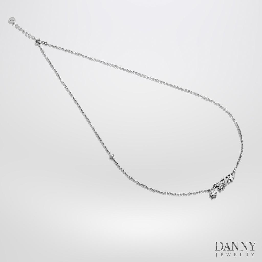 Dây Chuyền Có Mặt Danny Jewelry Bạc 925 Xi Rhodium Nguyệt Quế Đính Đá CZ DM045