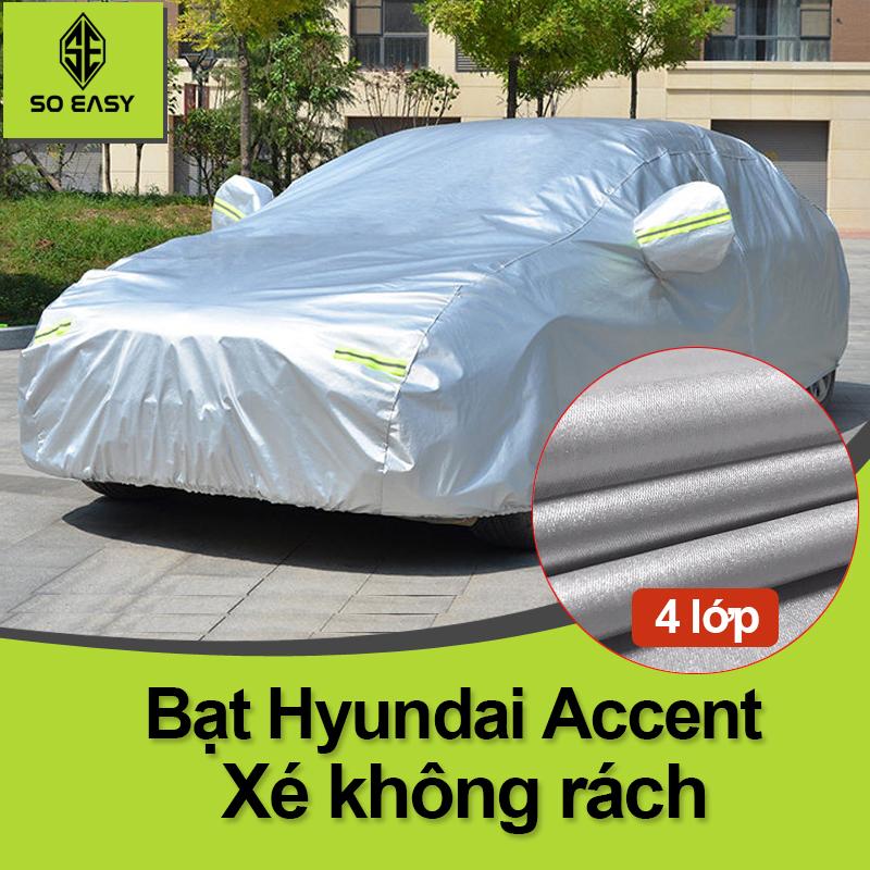 Bạt Phủ xe ô tô huyndai accent áo trùm che phủ xe hơi nhôm bạc 4 chỗ đến 7 chỗ BPX
