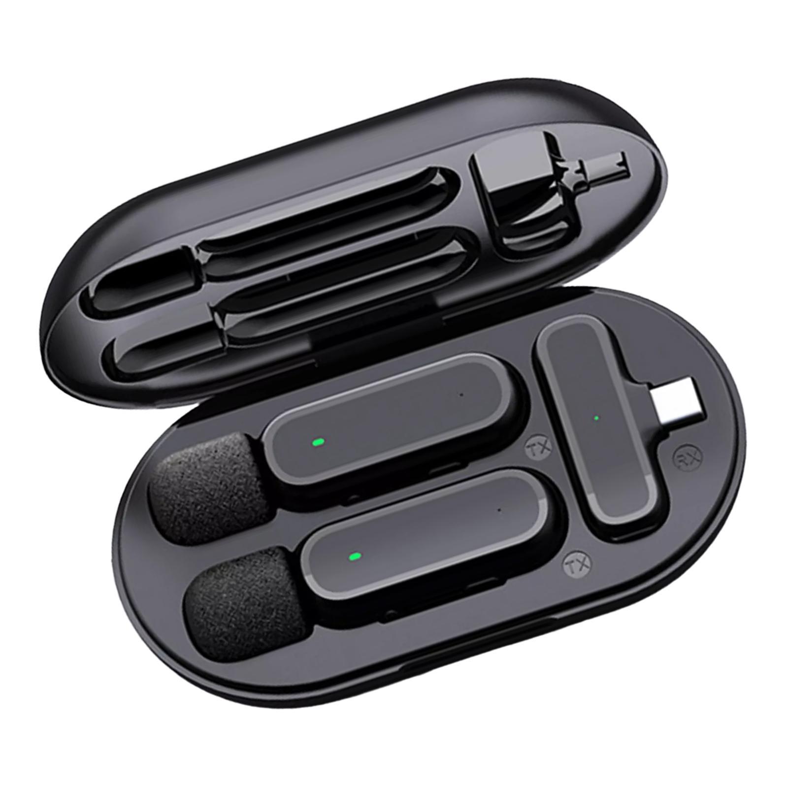 Professional Wireless Lavalier Mic DSP Noise Reduction for Vlog Interview Tiktok