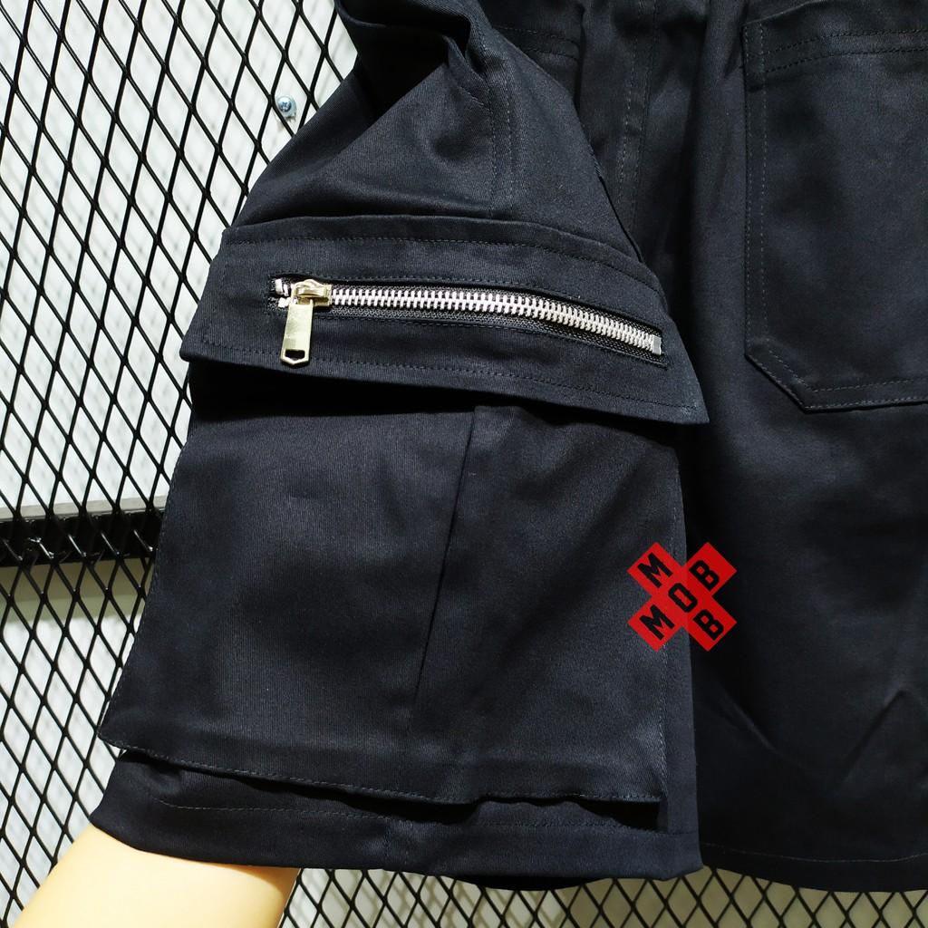 Quần short kaki unisex box zip