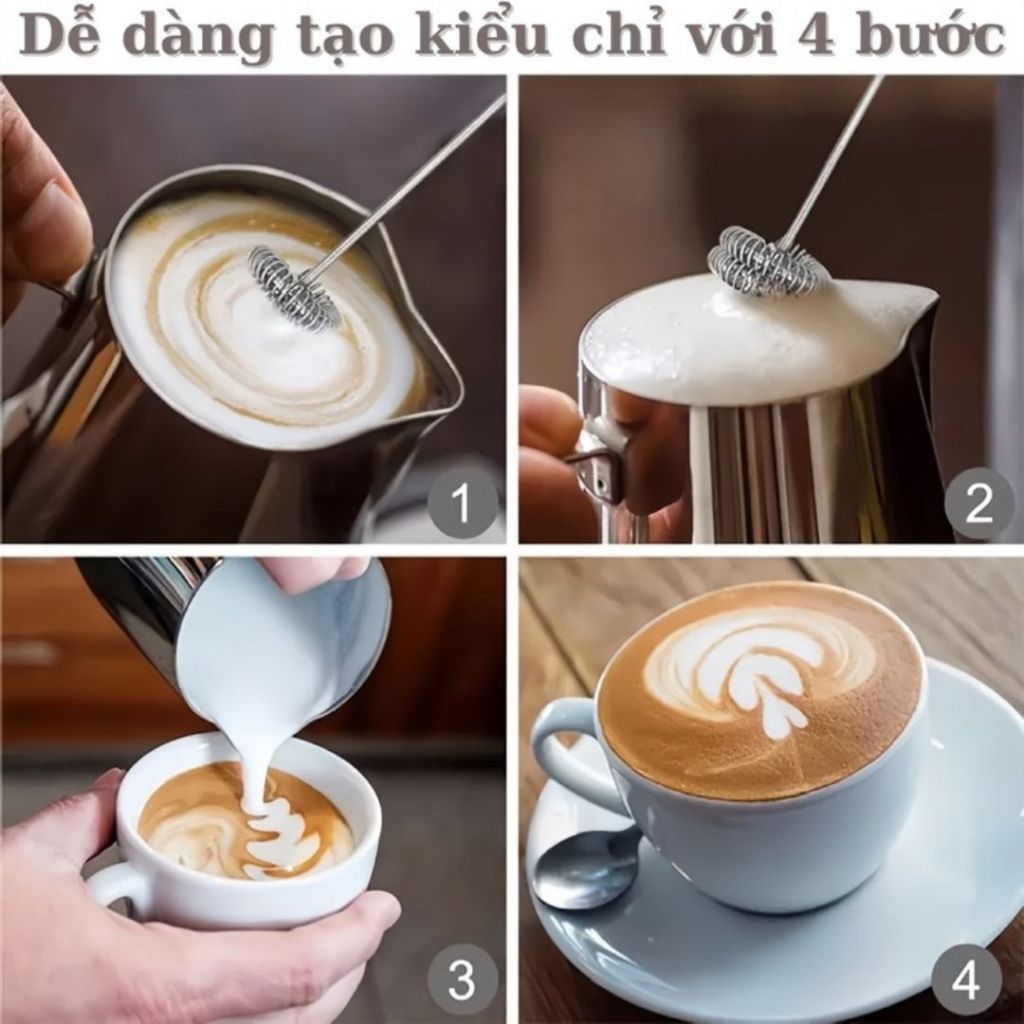 Máy Đánh Trứng Tạo Bọt Cafe Mini Cầm Tay Sokany SK-1772 Có 3 Tốc Độ