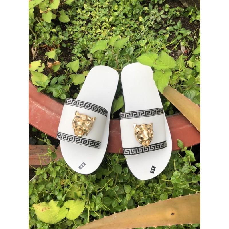 Sandal dongnai dép quai ngang nam và nữ ( đế trắng quai trắng phối dù ) size từ 35 nữ đến 43 nam