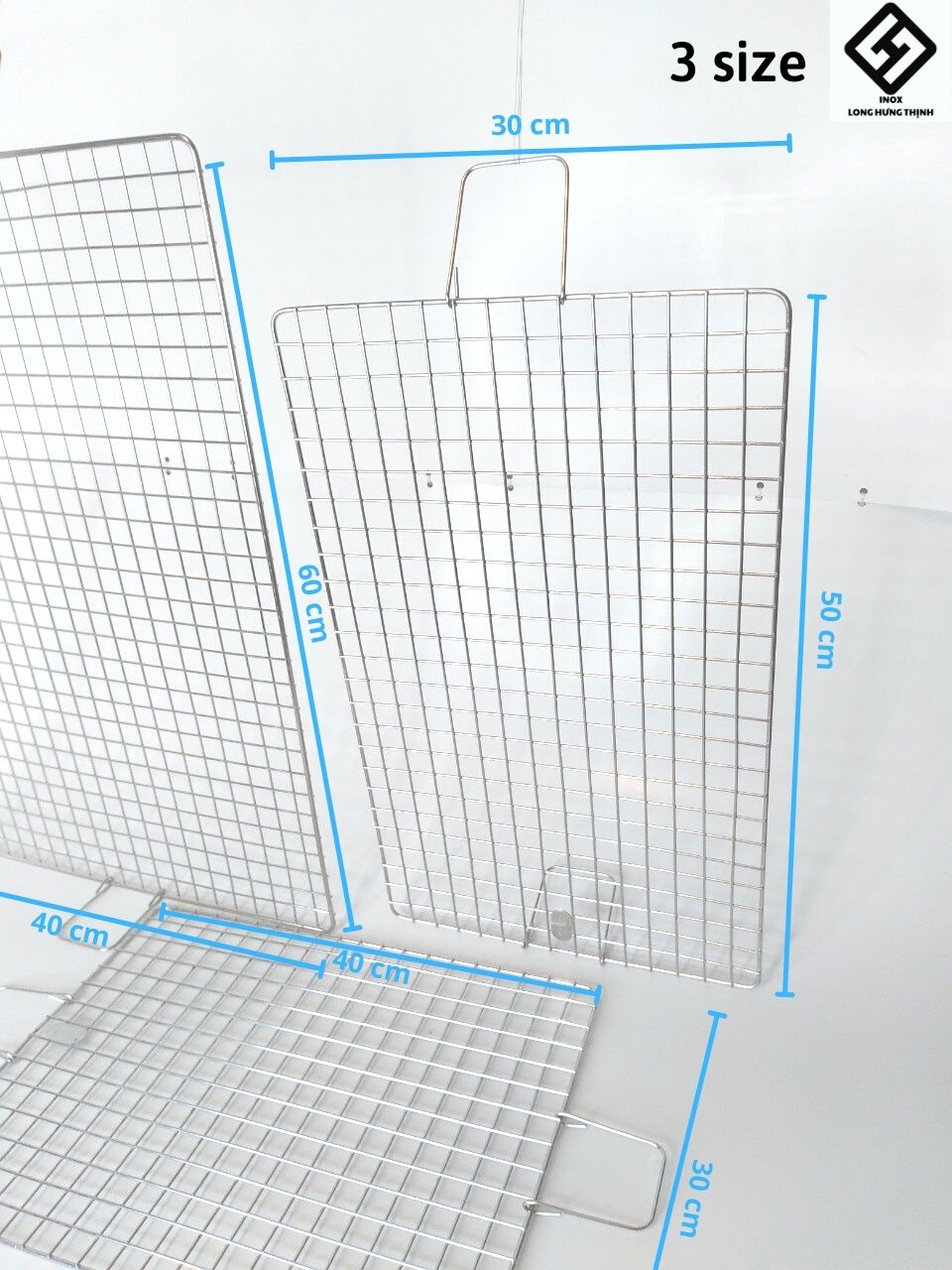 Vỉ nướng 100% INOX không gỉ vỉ nướng 1 mặt nhỏ gọn, tiện dụng, đảm bảo vệ sinh an toàn thực phẩm, dùng được với bếp than, bếp gas, bếp hồng ngoại,...