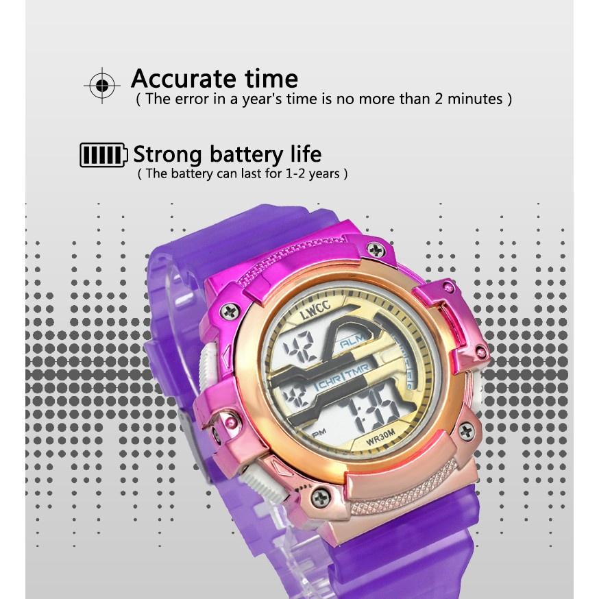 Đồng hồ sinh viên mới đồng hồ điện tử gradient chống thấm nước đồng hồ cặp đôi đa chức năng
