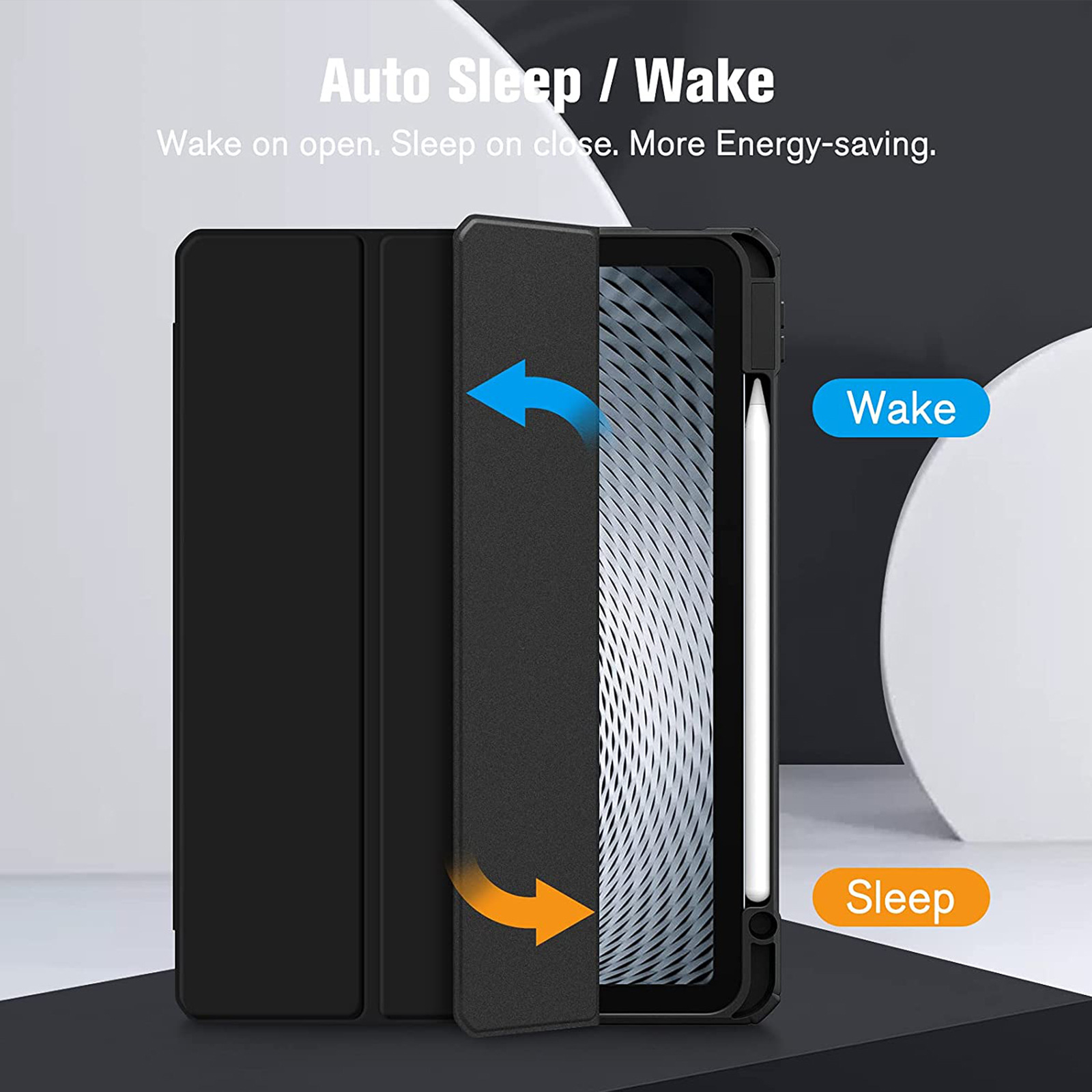 Bao da Cover Cho Ipaad Air 4 / Air 5 10.9 Inch 2022 / Pro 11 2018 Lưng Trong Suốt Có Khe Đựng Pencil Máy Tính Bảng Smart Cover