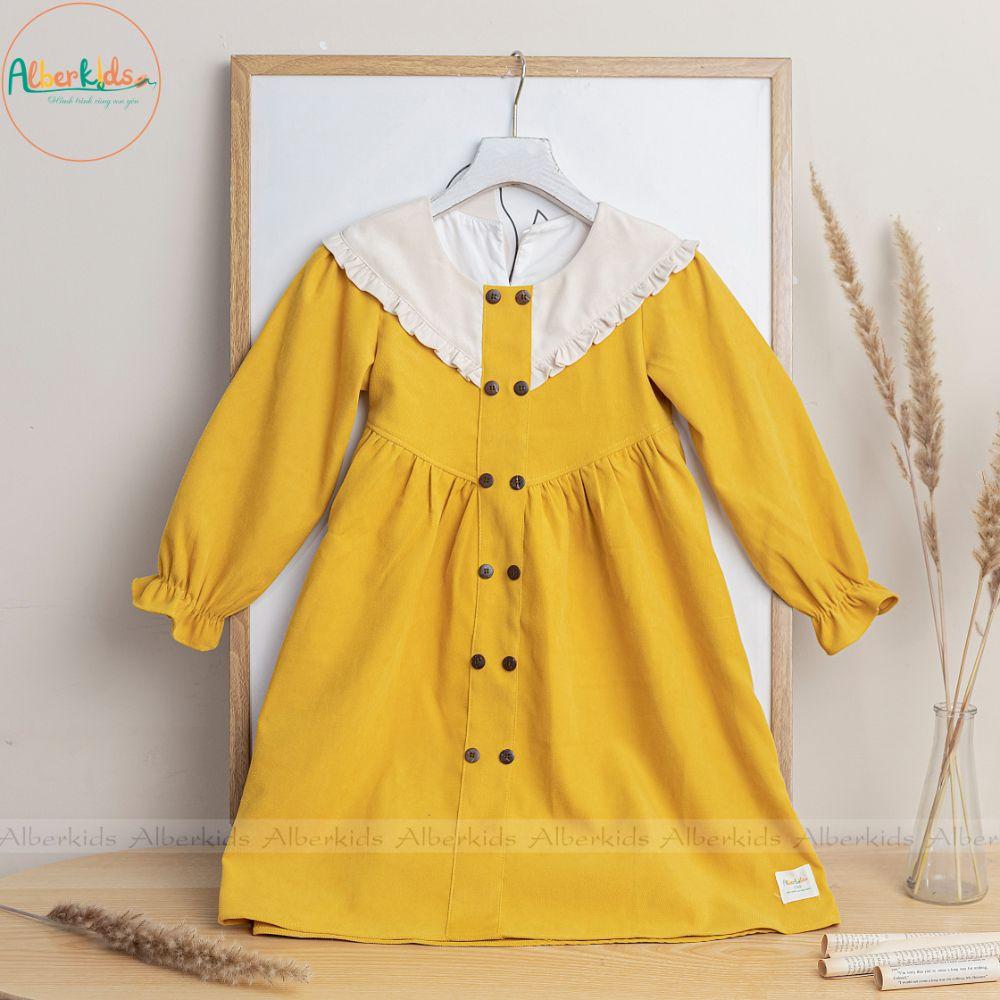 Váy bé gái thu đông Alber Kids cổ tim công chúa xinh đẹp Lila Dress cho trẻ em 2,3,4,5,6,7,8,9,10,11,12 tuổi