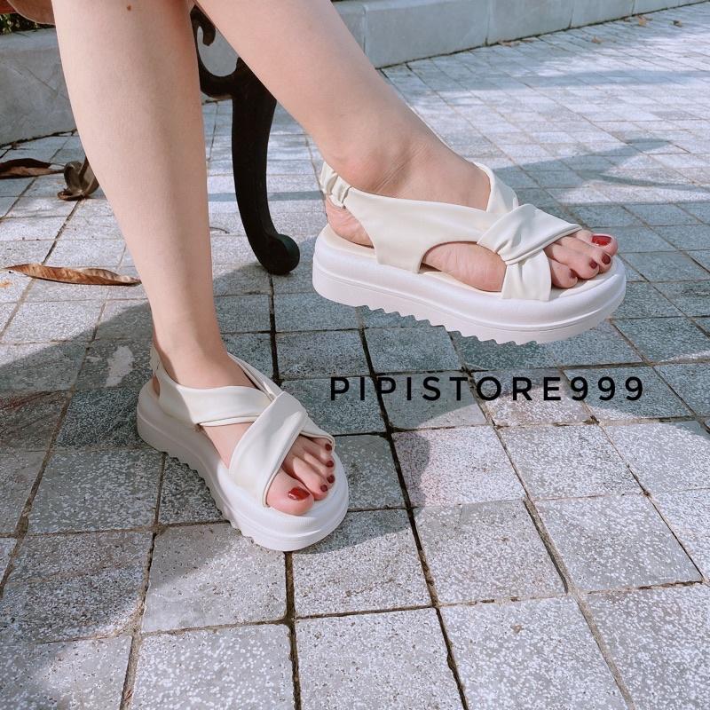 Lùi 1 sz Hàng QC Sandal Dép Quai Hậu Đế Cao 5Cm Quai Chéo Xoắn Độc Lạ G172