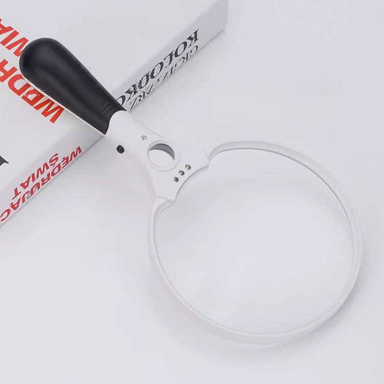 Kính lúp 2x-25x hỗ trợ đọc sách báo, soi bo mạch điện tử cho người cao tuổi có đèn led hỗ trợ