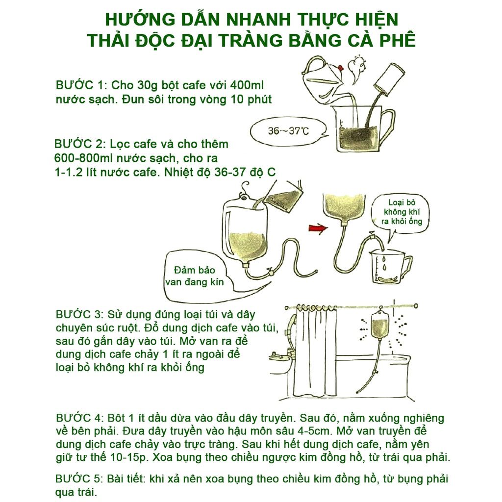 Bộ Thải Độc Đại Tràng Bằng Cà Phê Hữu Cơ - Liệu Trình 7 Ngày ( Coffee Enema )