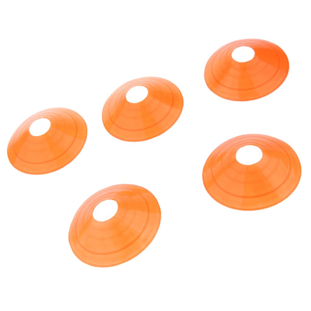 5 Pcs Soccer Mini Disc Cones Boundary Marker Skating Agility Training Aid Orange