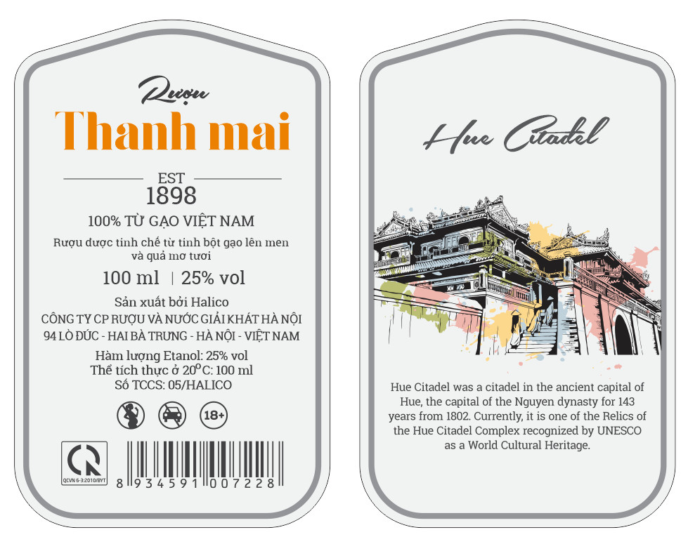 Rượu Trái cây Liquor collection  HALICO nồng độ 25% chai 100ml  kèm hộp