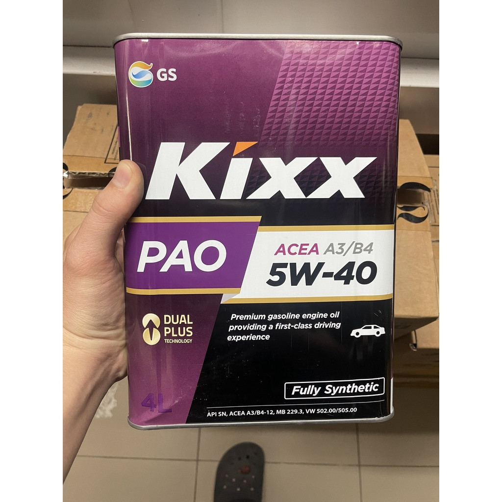 Dầu Nhớt Cao Cấp KIXX PAO A3/B4 5W-40 Fully 4 Lít - Chuyên Dụng Cho Máy Xăng