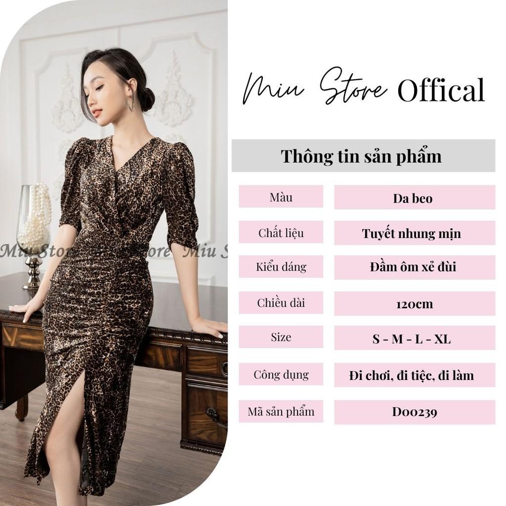 Đầm nữ thiết kế xẻ đùi công sở dự tiệc quý phái body MIUSTORE D00239