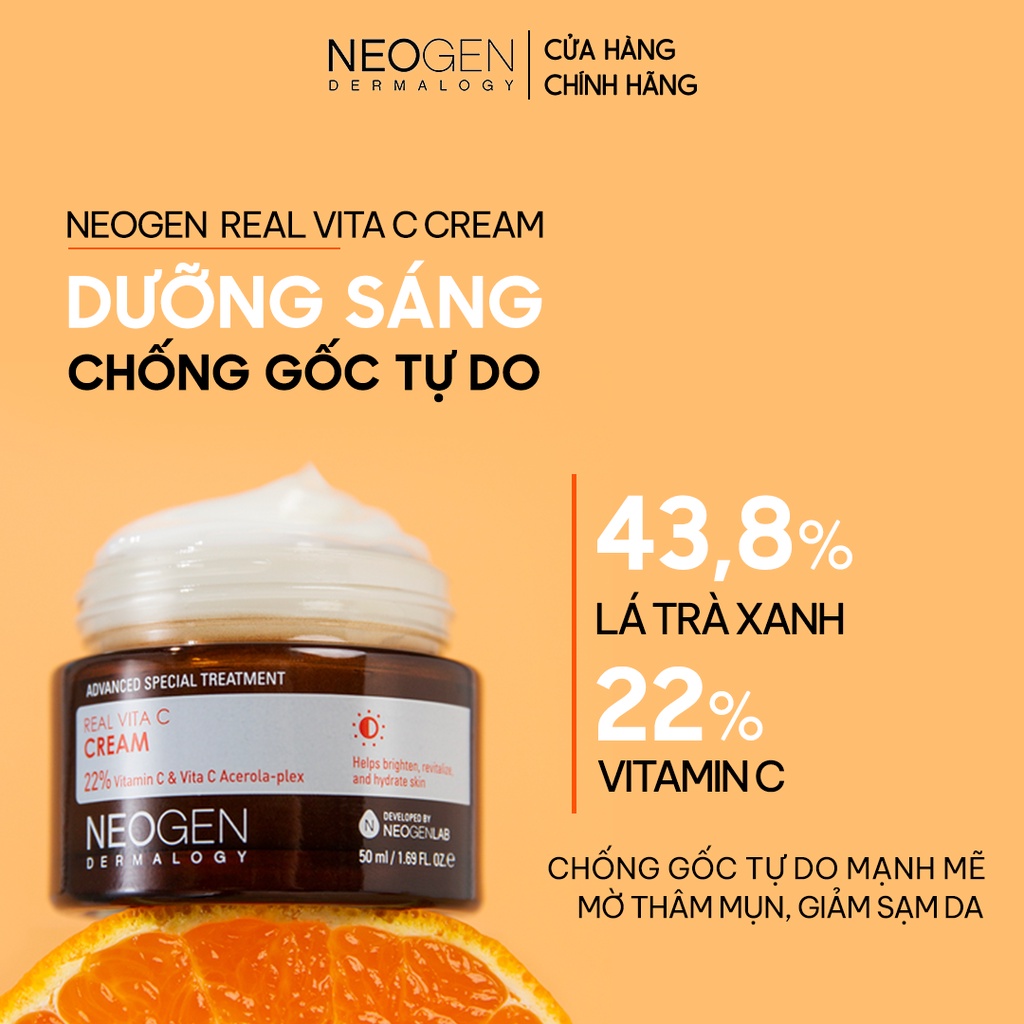 Kem Dưỡng Vitamin C Giảm Thâm Dưỡng Sáng Da Neogen Real Vita C Cream 50ml