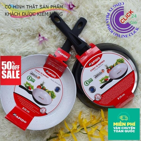 Chảo Chống Dính Bếp Từ Và Mọi Loại Bếp, Chảo Từ Men Đức Rapido 30cm Đáy Phẳng - Hàng Cao Cấp
