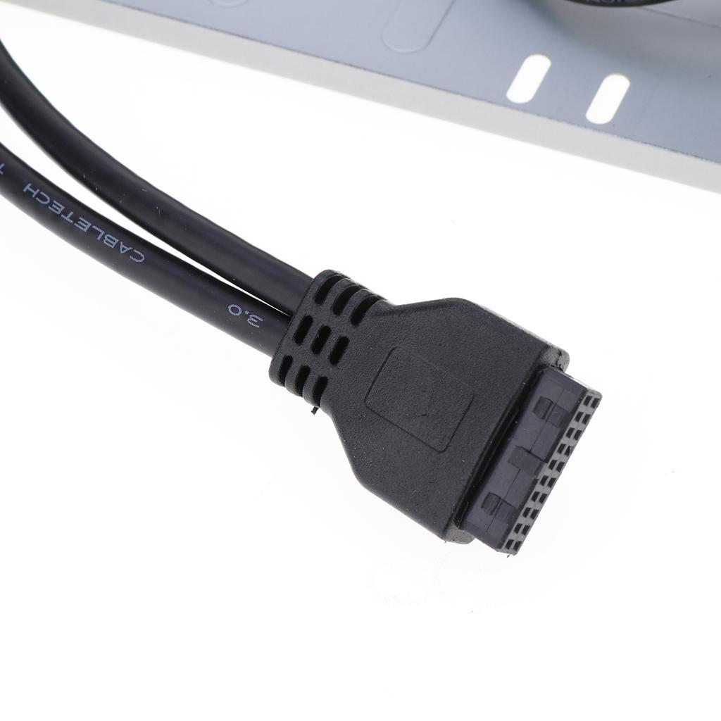 20 Pin Header Front Panel To 2 Port Audio Type C USB 3.0 A HUB with 2 Ports