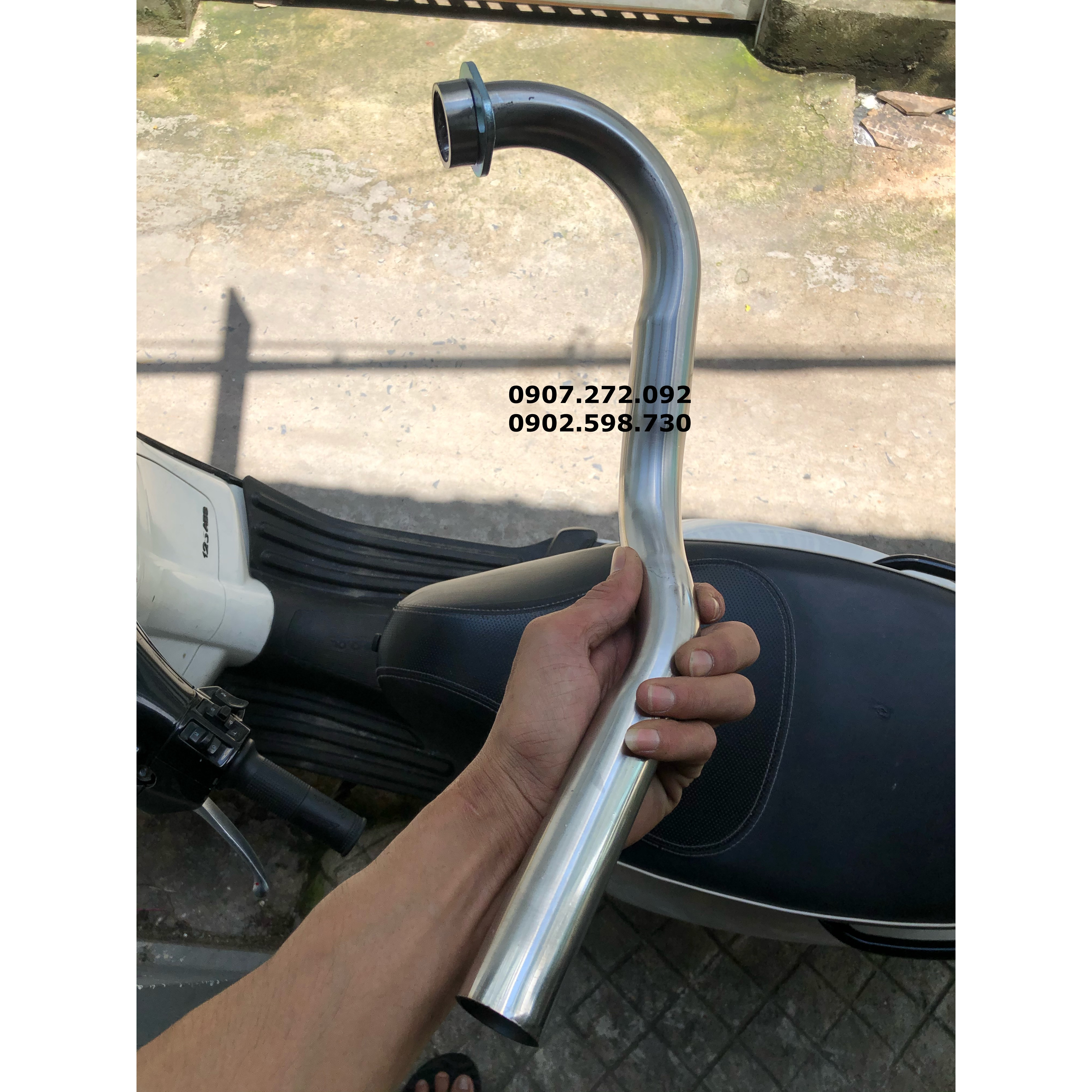 Cổ pô 34mm x 3mm inox 304 dành cho exciter 135 /150 / winner /raider /satria gắn pô theo xe đi độ