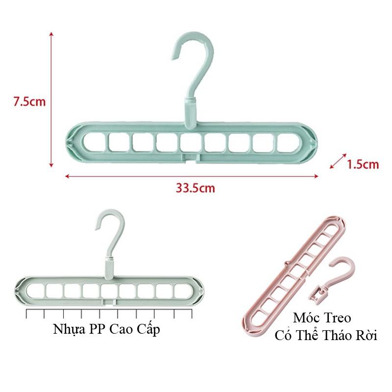 COMBO MÓC TREO ĐỒ  9 LỖ THÔNG MINH - GỌN NHẸ TIẾT KIỆM KHÔNG GIAN- BÁCH HÓA GIA ĐÌNH