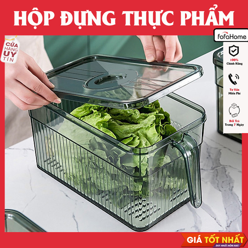 Hộp Đựng Thực Phẩm Tủ Lạnh 5L Có Vạch Chia Ngày Tháng Và Tay Cầm Lựa Chọn Tốt Bảo Quản Thực Phẩm Trong Tủ Lạnh