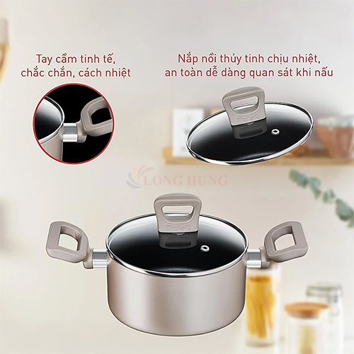 Nồi chống dính nắp kính Tefal Sensations (20cm/24cm) - Hàng chính hãng