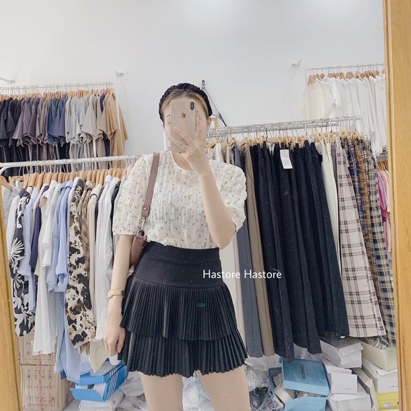 Chân váy ngắn xếp ly tầng