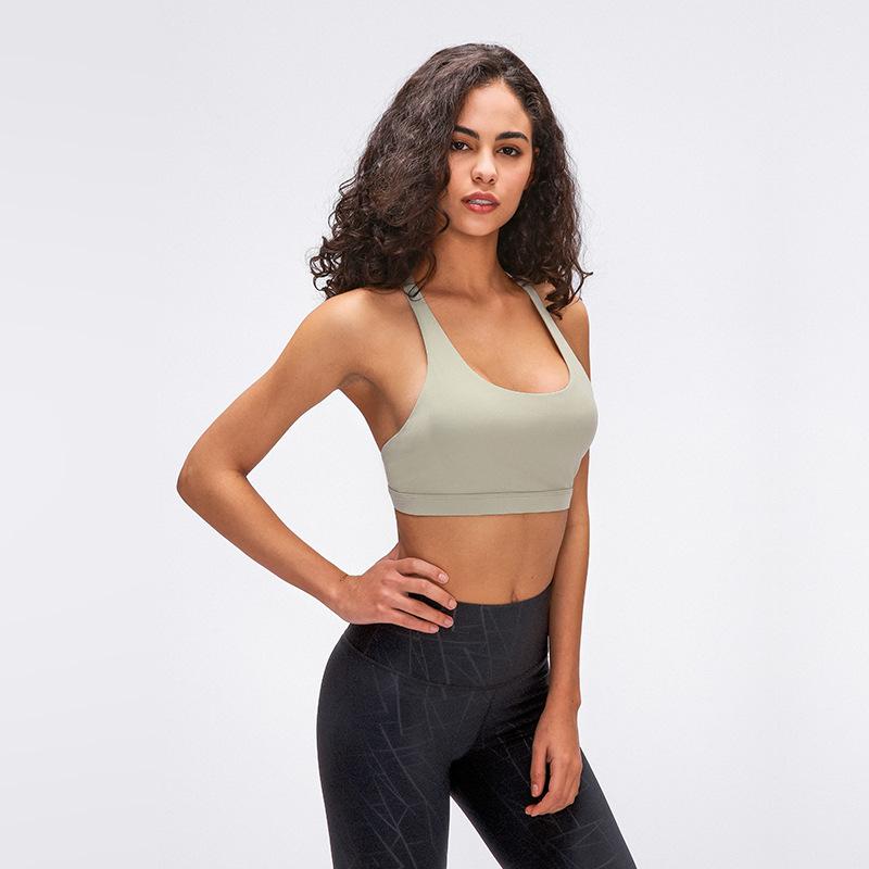 Tập Thể Dục Thể Thao Áo Ngực Thể Thao Yoga Áo Crop Top Gợi Cảm Chéo Lưng Làm Đẹp Chống Sốc Chặt Push Up Nữ Bralette Hoạt Động Áo Haut femme