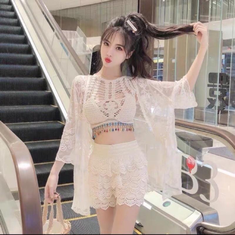 20-Set bikini ren đi biển 3 món