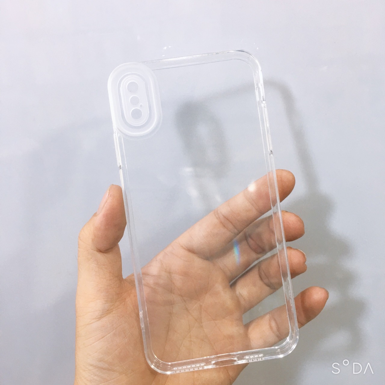 Ốp lưng dẻo trong suốt viền vuông bảo vệ camera dành cho iPhone Xs Max