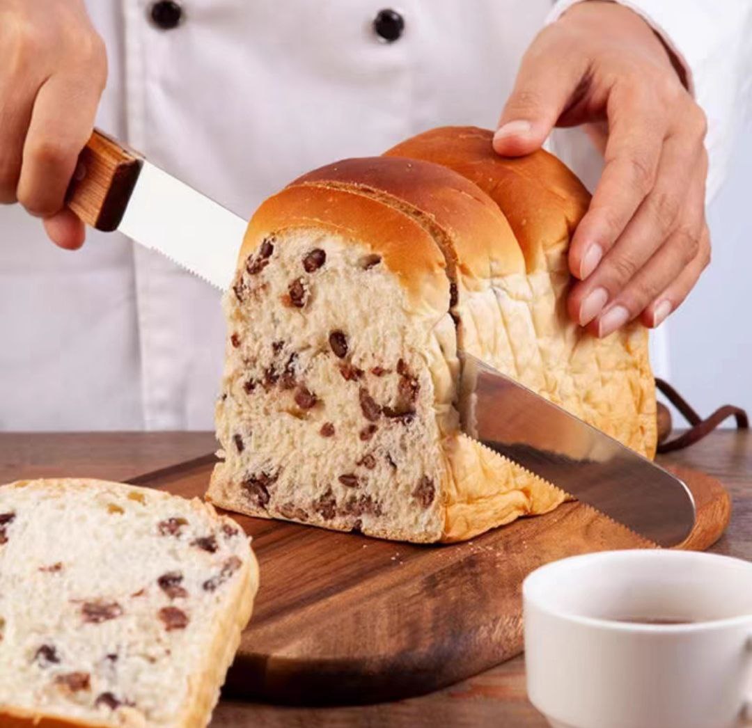Dao Cắt Bánh Mì Bánh Ngọt Bánh Sinh Nhật ,Răng Cưa Tay Cầm Gỗ 38cm