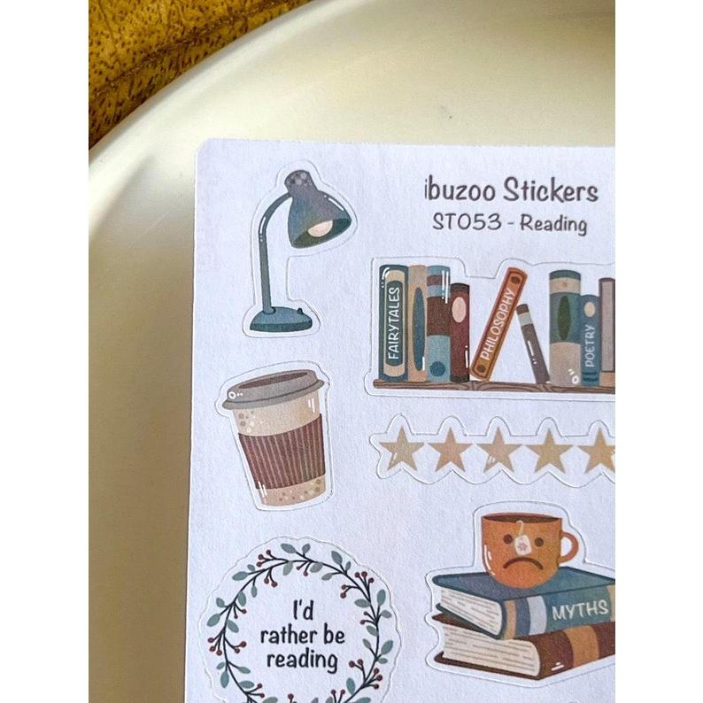 Sticker tự thiết kế - sticker sheet reading - hình dán sổ, nhật kí bullet journal - unim048