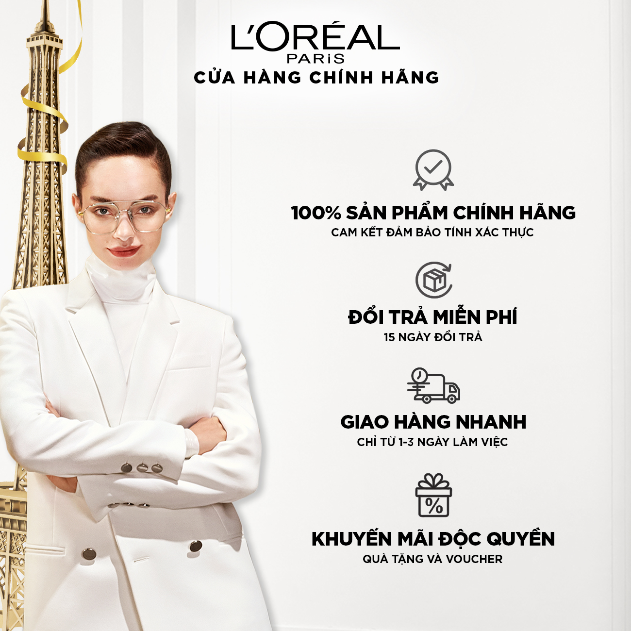 Kem Dưỡng Sáng Da Ban Đêm L'Oreal Paris Glycolic - Bright Glowing Cream Night 50ml