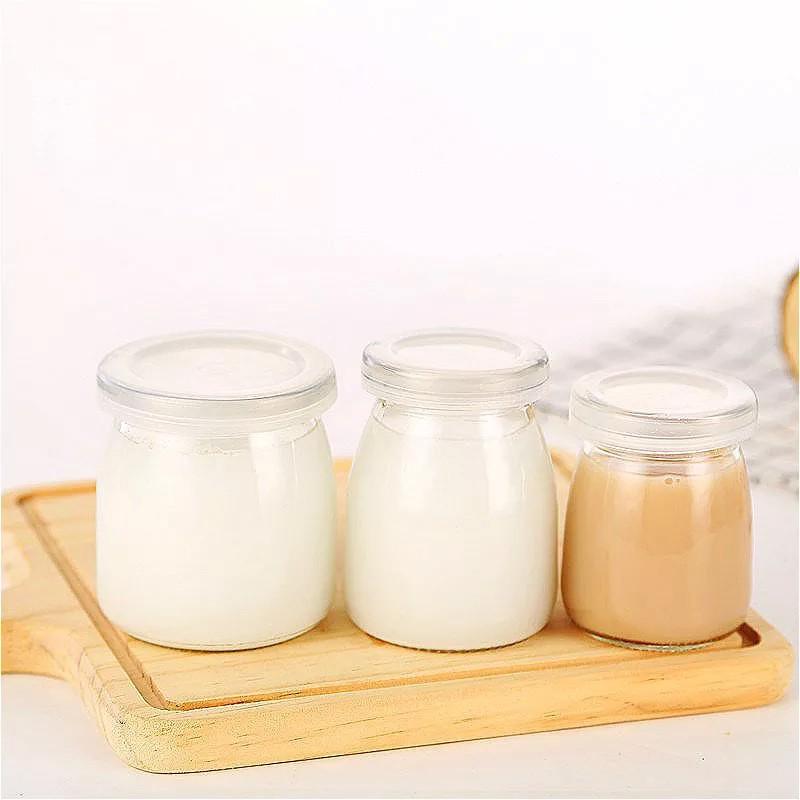 Bộ 12 hũ 100ml thủy tinh đựng sữa chua bánh flan caramen hủ đựng Yaourt thủy tinh có nắp loại 1