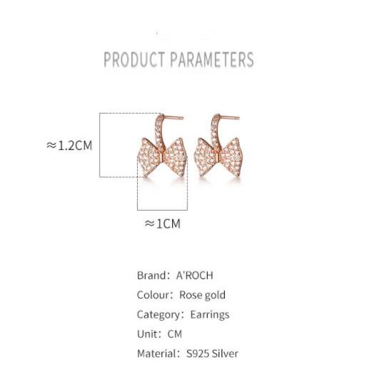 Khuyên tai bạc Ý s925 cánh bướm hồng xinh G7595 - AROCH Jewelry