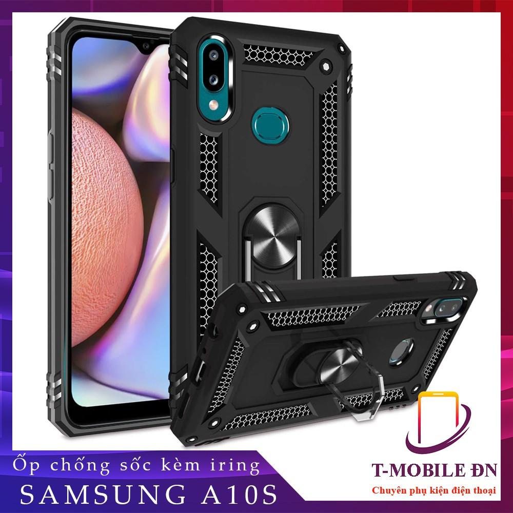 Ốp lưng cho Samsung A10S chống sốc 2 lớp kèm nhẫn iring làm giá đỡ