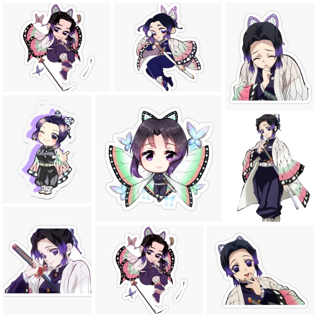 Set 60 Sticker Kochou Shinobu-Kimetsu no Yaiba