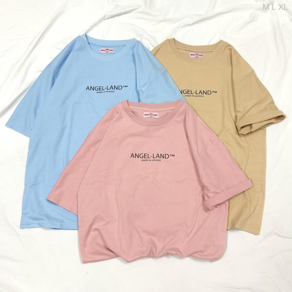 Áo Thun Tay Lỡ Form Rộng Unisex ANGEL-LAND HEAVEN Ulzzang Couple