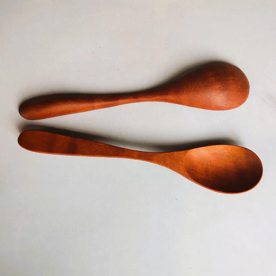 THÌA ĂN CƠM GỖ NHÃN TỰ NHIÊN 18CM, MUỖNG GỖ PHONG CÁCH NHẬT BẢN, AN TOÀN CHO SỨC KHỎE