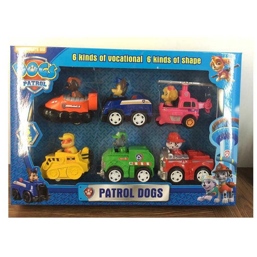 Xe Chạy Trớn Biệt Đội Chó Cứu Hộ Paw Patrol - Bộ 6 nhân vật Dành Cho Bé Từ 3 Tuổi Trở Lên