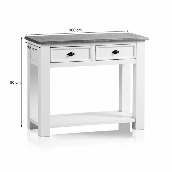 Bàn console 2 ngăn kéo Shutter gỗ sồi