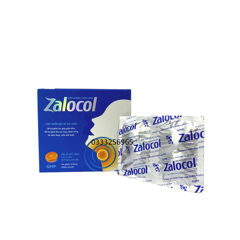 Viên ngậm thảo mộc Zalocol Hỗ trợ giảm ho, giúp giảm đờm, giảm đau rát họng, khản tiếng - Genat