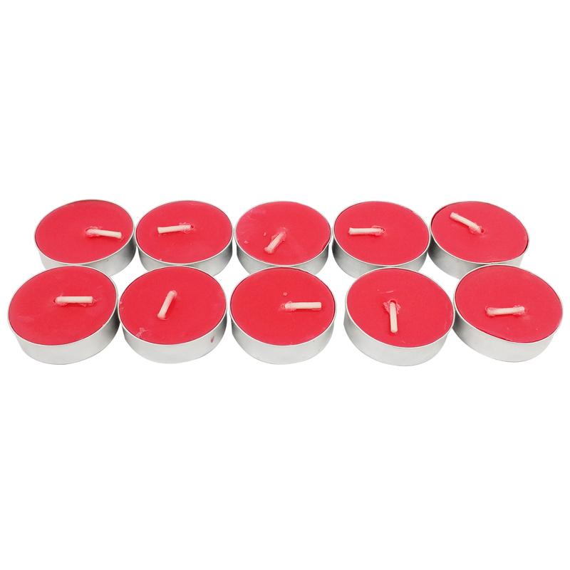 Hộp 10 Nến Không Khói Tealight Candle R2D - Màu Đỏ