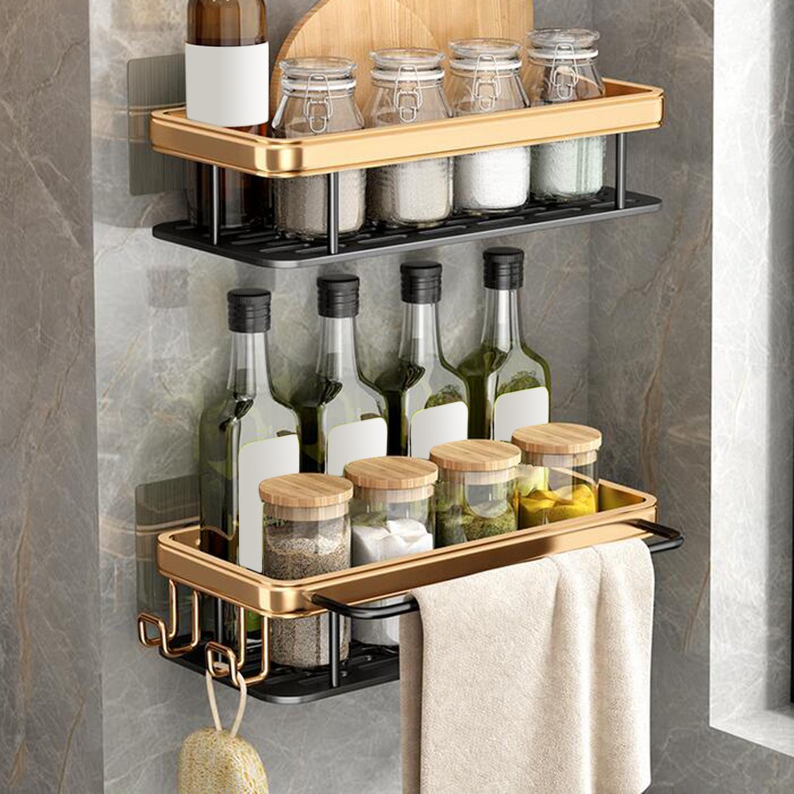 Shower Caddy Basket Punch-Free Rustproof Bathroom Shelf Shelves Storage Rack for Kitchen Hotel Restroom Bathroom Accessories Shower Shelf