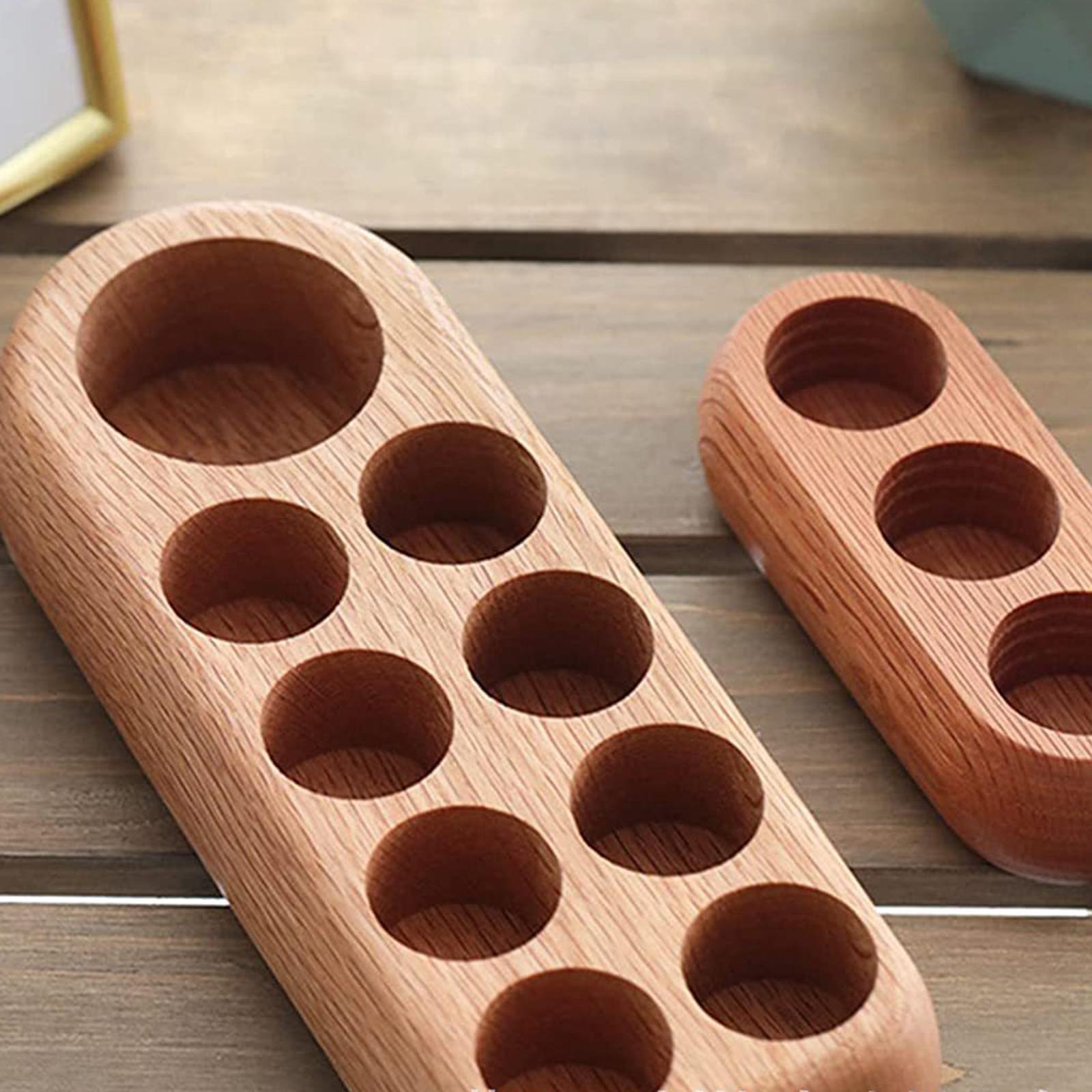 Wooden Essential Oil Display Stand Bottles Tray Organizer Nail Holder