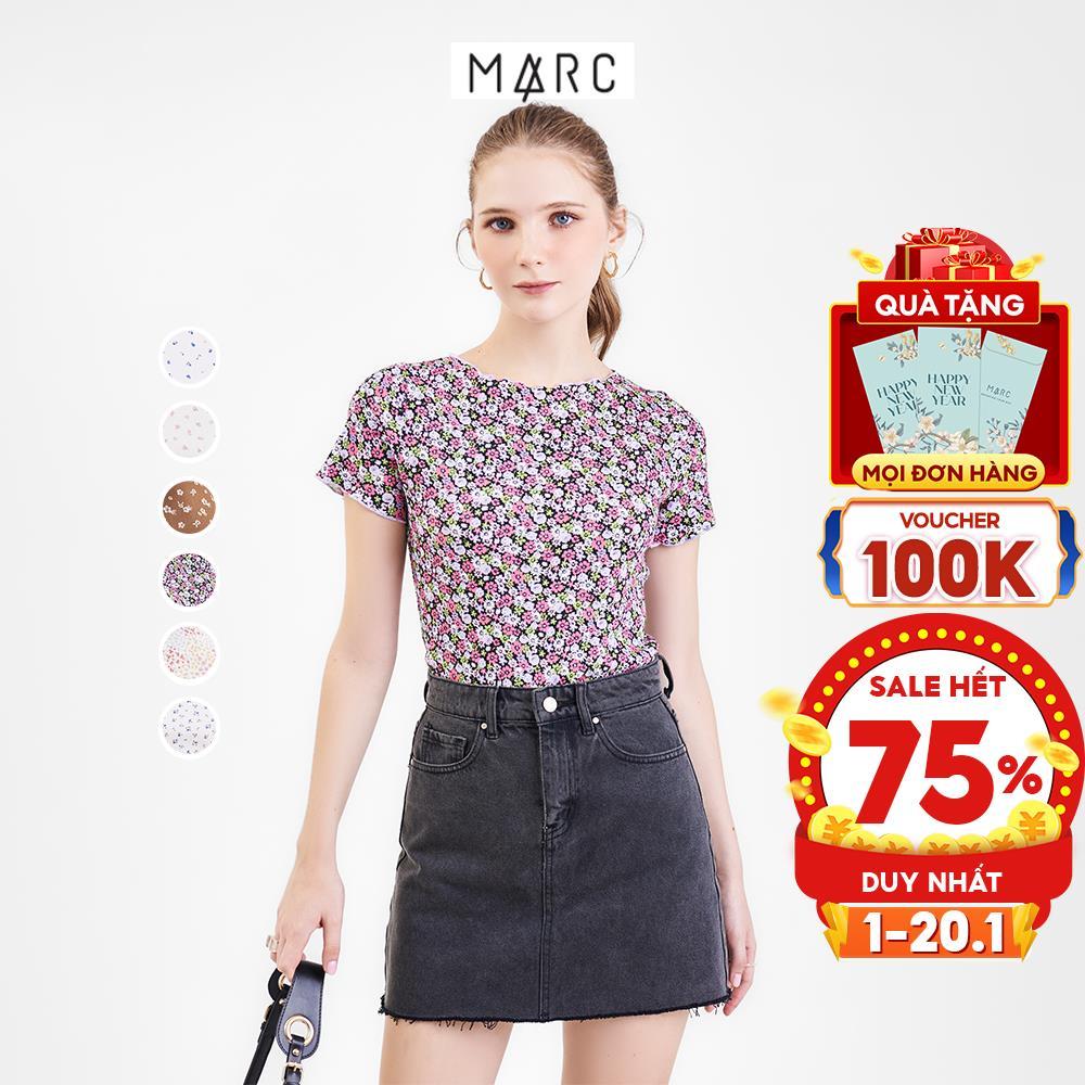 Áo thun nữ MARC FASHION hoa cuốn biên FATN0493